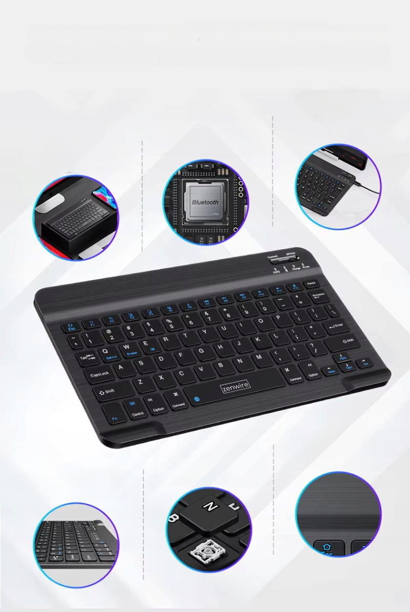 Tipkovnica 10-palčna tip C black Bluetooth WLK-620