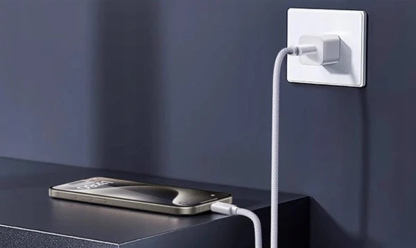 Cable USB-A with USB-C 2 m pleteni Cable bele barve ZC-17