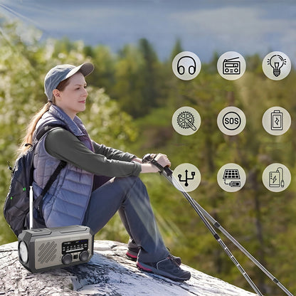 Mini Radio Przenośne Solar Awaryjne Budowlane na Korbkę Baterie Powerbank Zenwire Vibe Y2