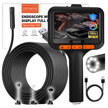 Inspection Endoscope Camera Inspection Endoscope Workshop with Wyświetlaczem IPS for Pipes USB-C 5m Zenwire T42