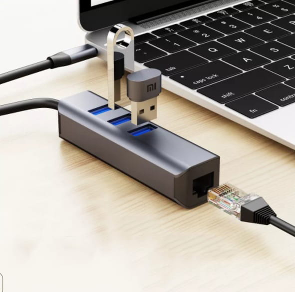 Adapter Network Adapter HUB USB-C Ethernet Gigabit 1000 Mbps LAN RJ45 3x USB 3.0 Zenwire BYL-2013U