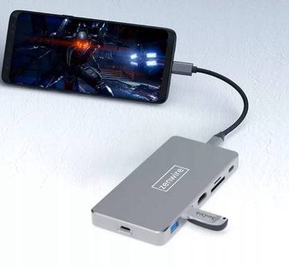 Adapter HUB USB-C SSD Enclosure M2 8w1 HDMI 4K SD USB 3.0 PD M.2 Zenwire