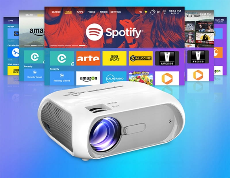 Projector Projector LED 4K Full HD 1080p 4500lm 4000:1 200'' WiFi HDMI VGA USB Zenwire S5