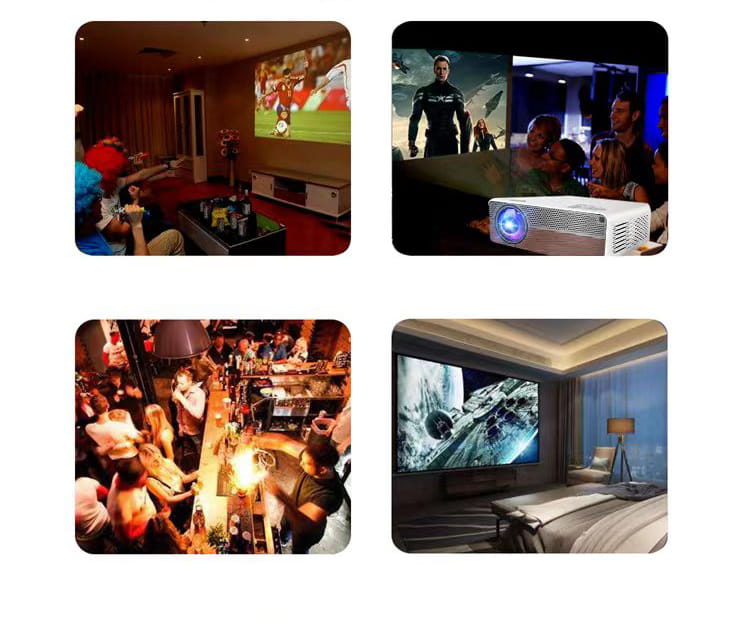 Projector Projector Full HD 4K 19500lm 650 ansi 5000:1 300" Android 9.0 WiFi 2.4/5 GHz Airplay Miracast Bluetooth 4.0 HDMI/VGA/Audio/LAN Zenwire Q9