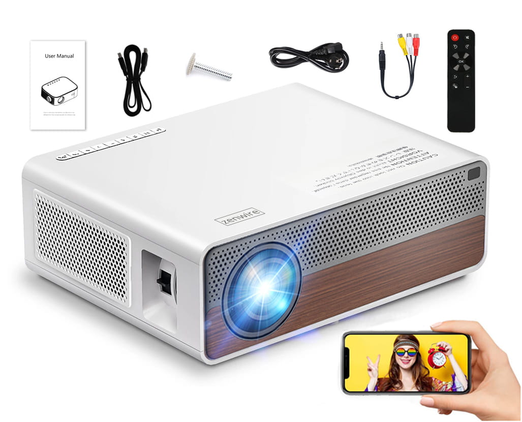Projector Projector Full HD 4K 19500lm 650 ansi 5000:1 300" Android 9.0 WiFi 2.4/5 GHz Airplay Miracast Bluetooth 4.0 HDMI/VGA/Audio/LAN Zenwire Q9