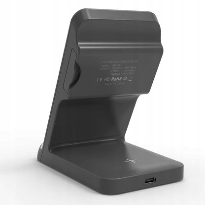 Wireless Charger 3-v-1 for Samsung s21 S20 Apple + AirPods Buds Apple Watch 15W