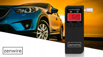 Breathalyzer Professional Elektrochemiczny with Wyświetlaczem elektronicznym LCD cyfrowym and 5 ustnikami w zestawie Zenwire F4