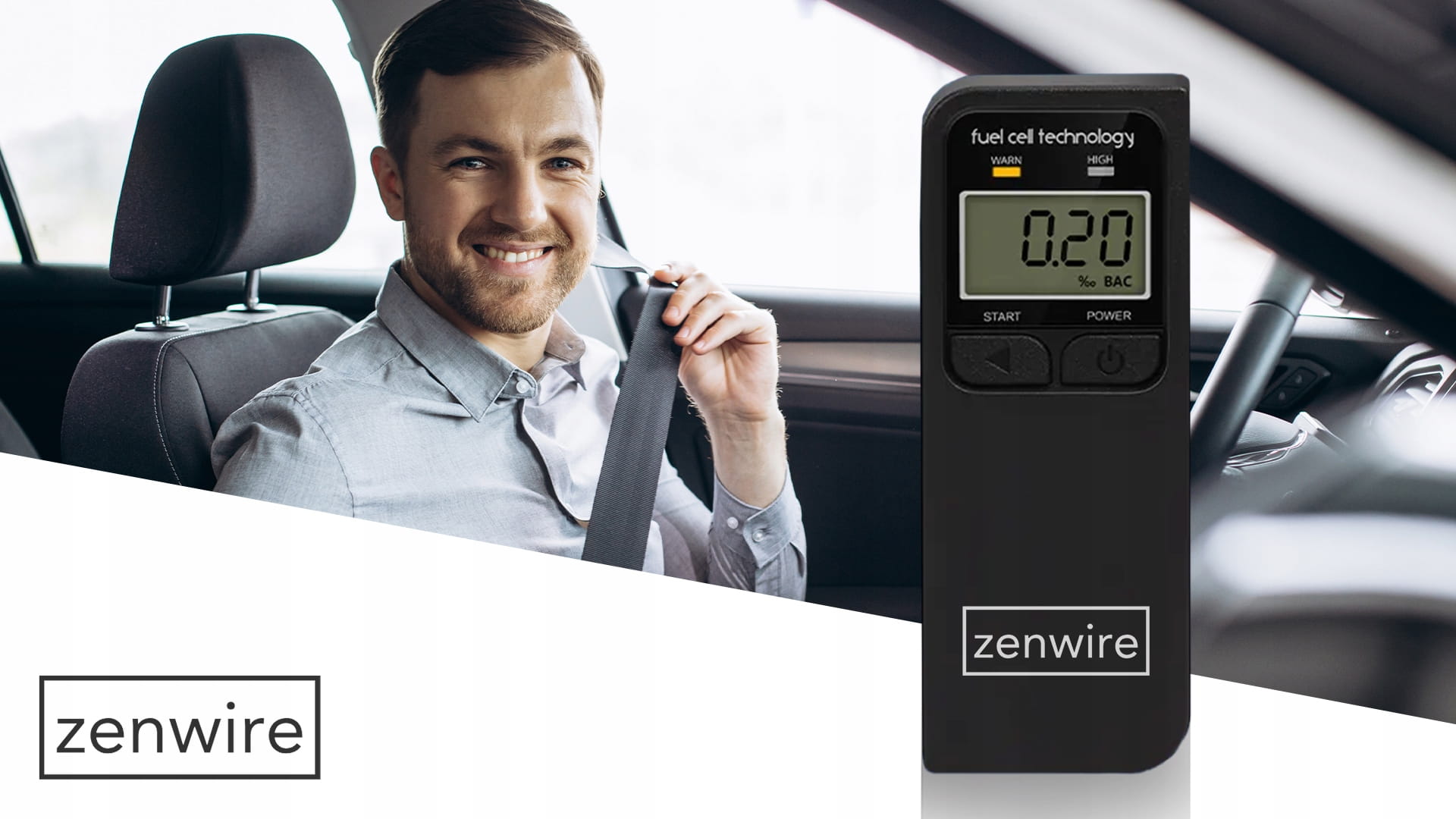 Breathalyzer Professional Elektrochemiczny with Wyświetlaczem elektronicznym LCD cyfrowym and 5 ustnikami w zestawie Zenwire F4