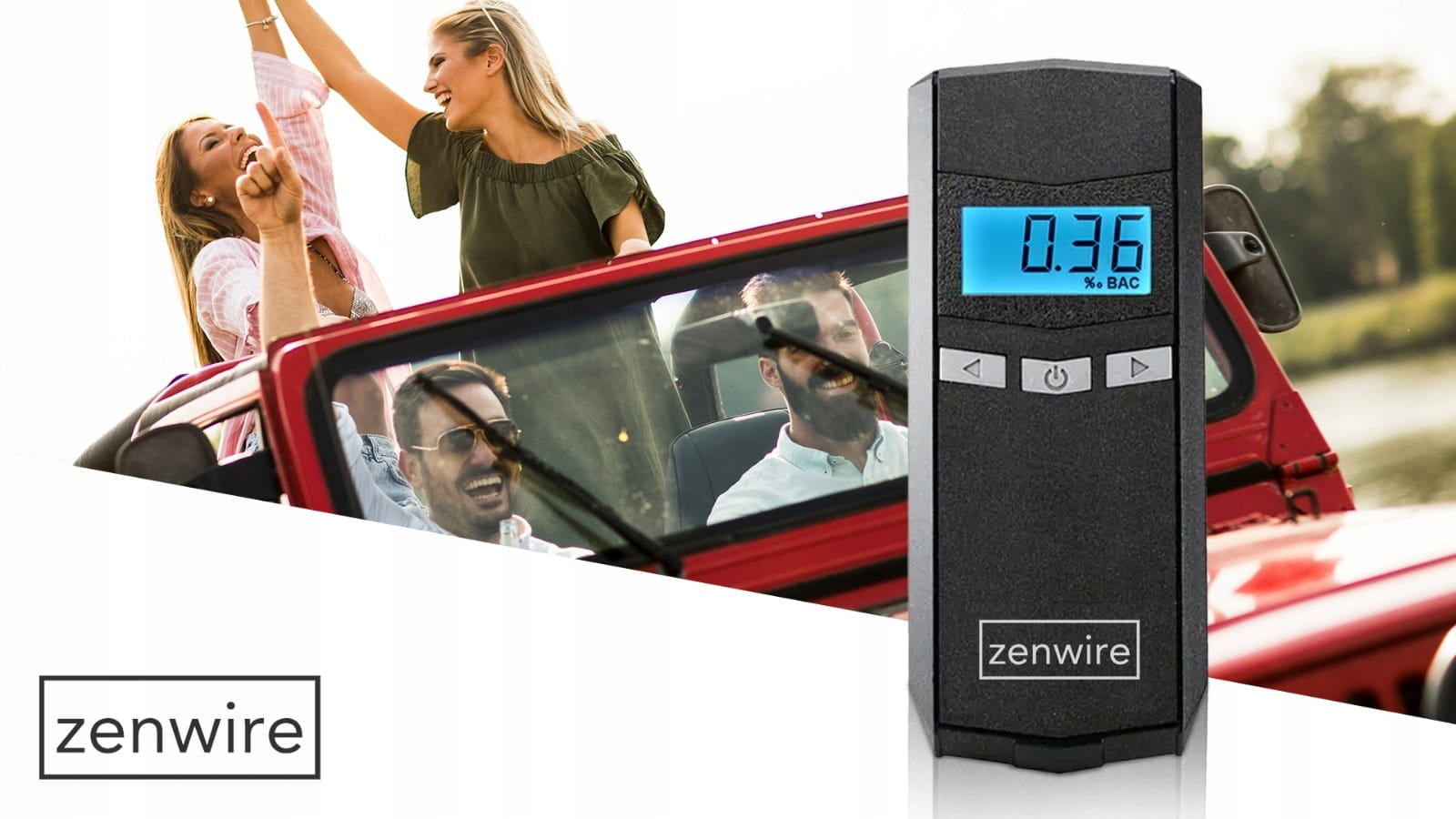 Breathalyzer Professional Elektrochemiczny with Wyświetlaczem elektronicznym LCD cyfrowym and 6 ustnikami w zestawie Zenwire F6500
