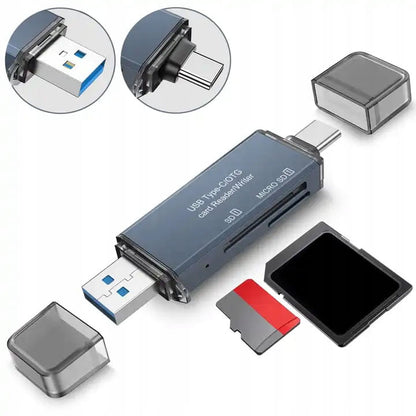 USB 3.0 USB-C Adapter 4v1 SD + MICRO SD TF 5 Gb/s for 2TB BYL-2218TU Card Reader SD