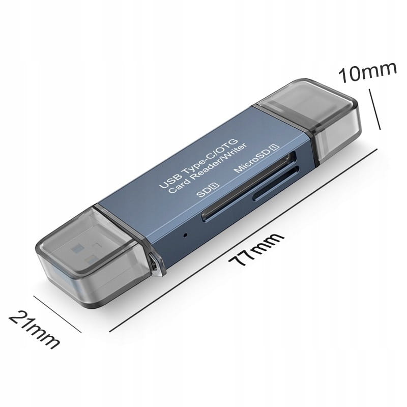 USB 3.0 USB-C Adapter 4v1 SD + MICRO SD TF 5 Gb/s for 2TB BYL-2218TU Card Reader SD