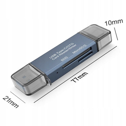 USB 3.0 USB-C Adapter 4v1 SD + MICRO SD TF 5 Gb/s for 2TB BYL-2218TU Card Reader SD