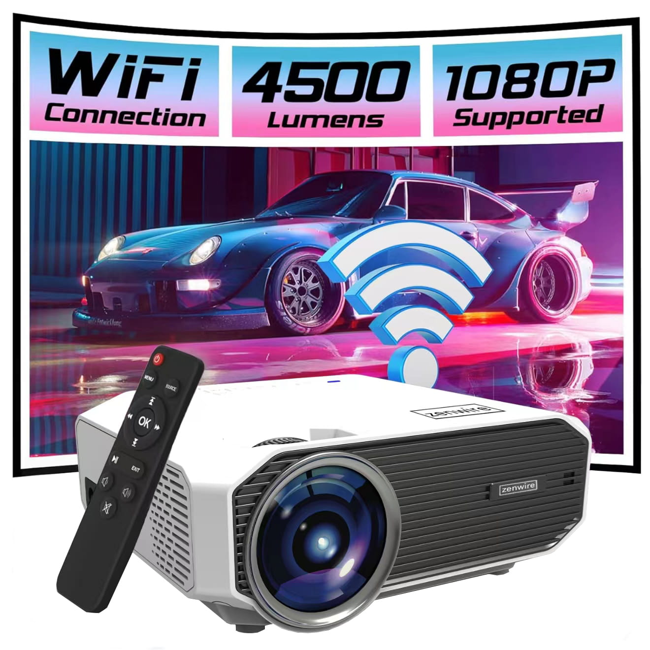 Projector Zenwire WiFi Miracast E450S