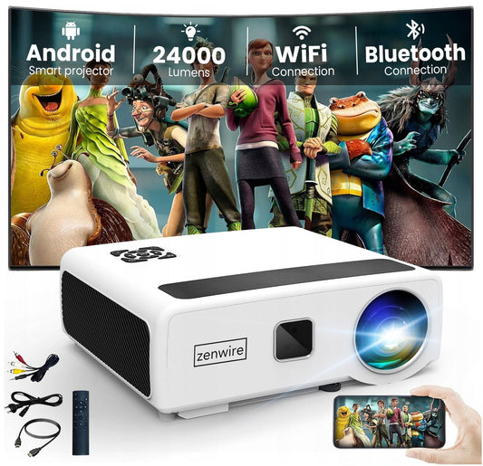 Projector Projector LED WiFi 2.4/5GHz Android TV FULL HD 4K 24000lm 800 ansi Autofocus Autokeystone 4D Bluetooth 2x HDMI/2x USB/Ethernet/Audio Zenwire e660h