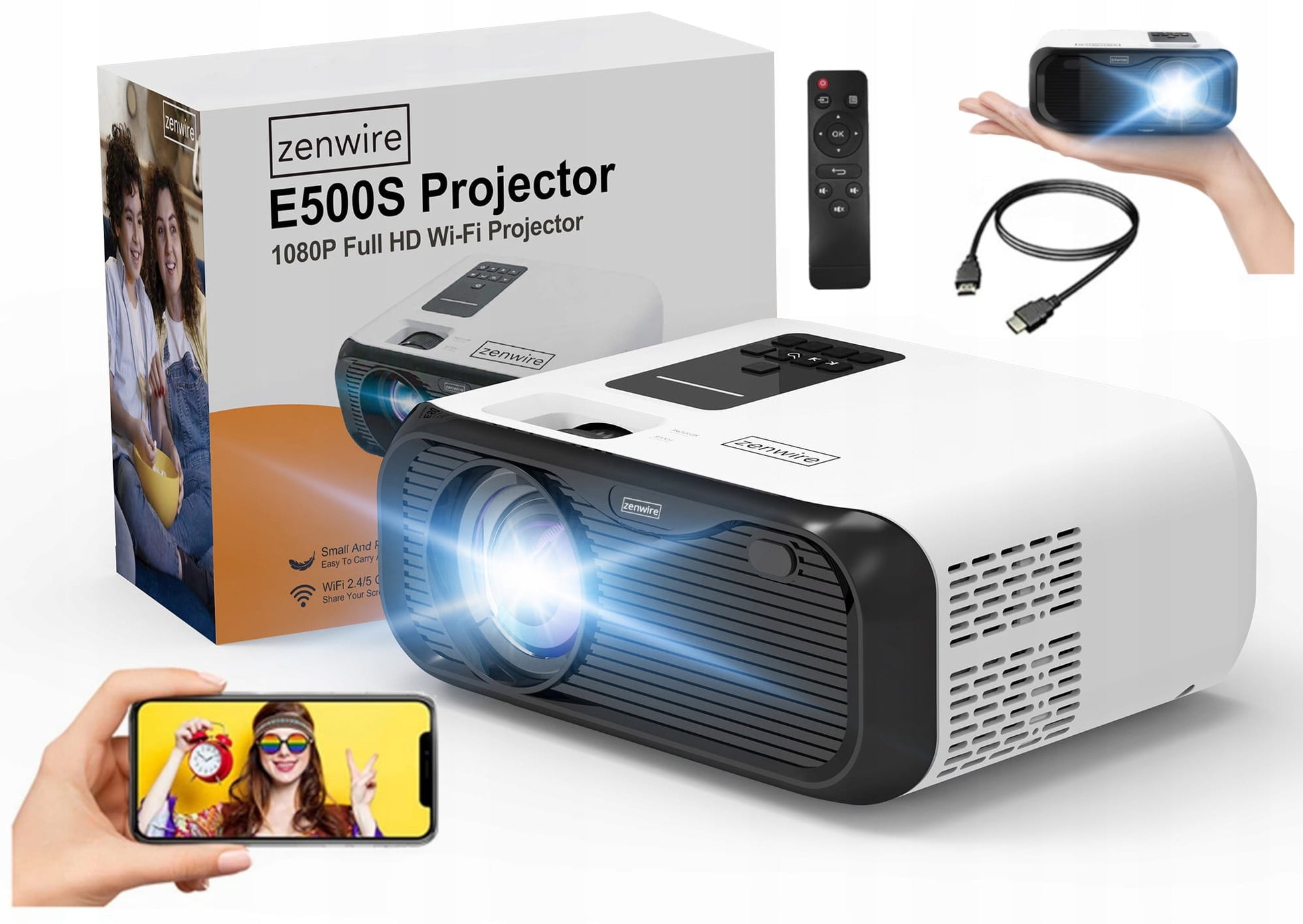 Projector Zenwire WiFi Miracast E500S