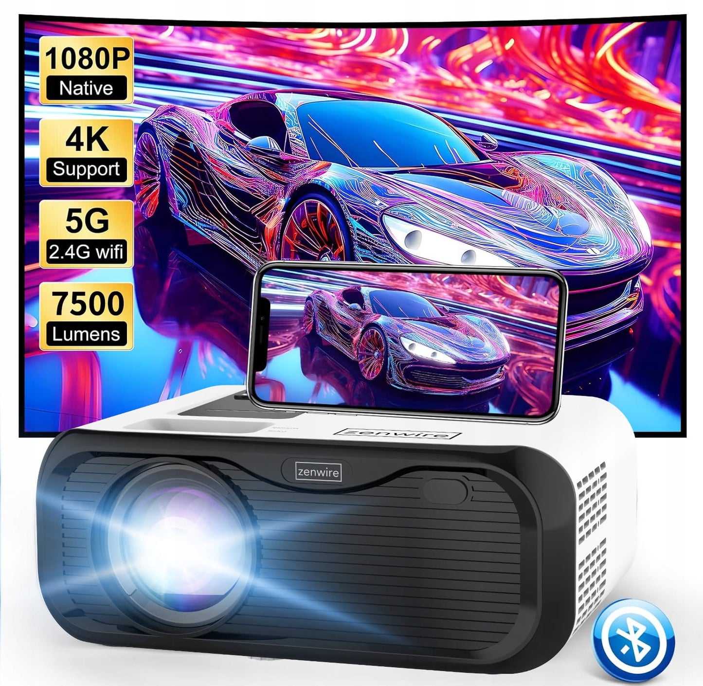 Projector Zenwire WiFi Miracast E500S