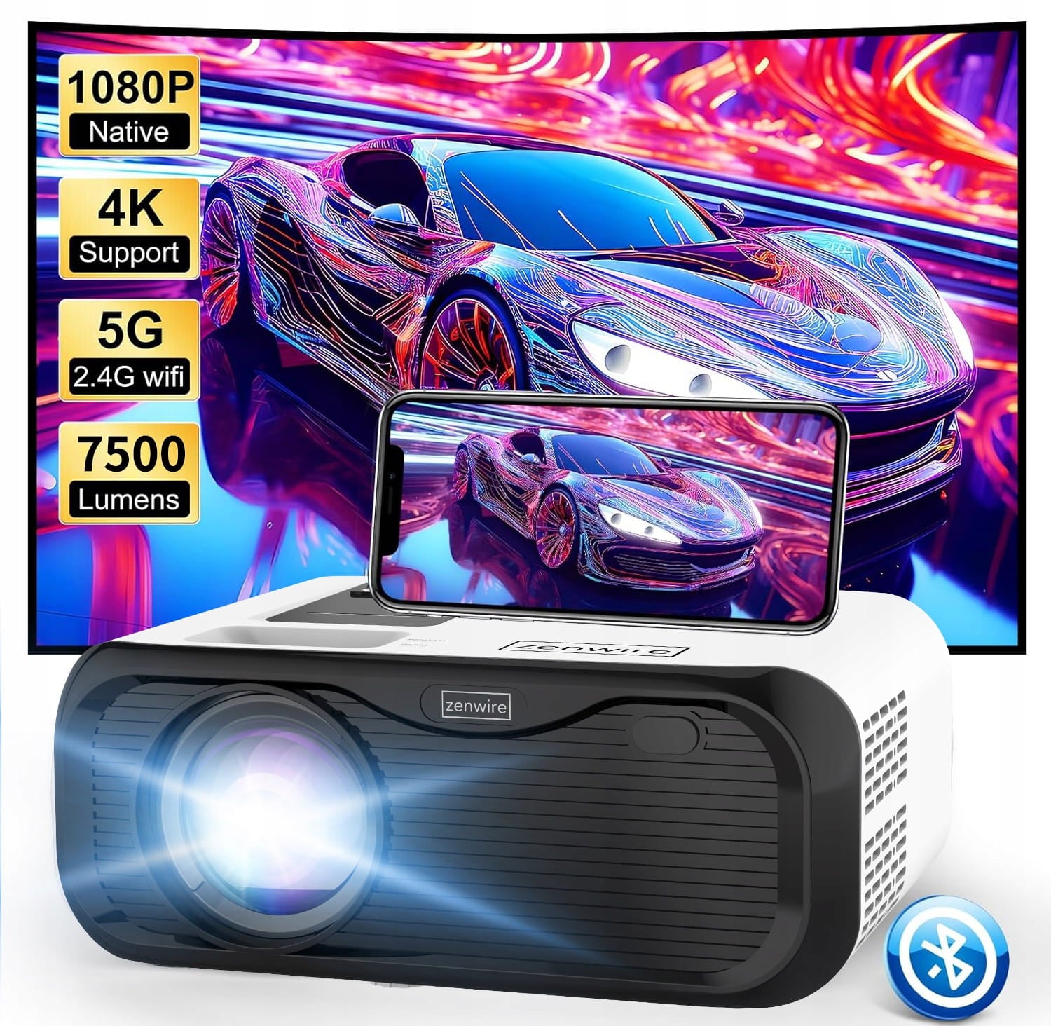 Projector Zenwire WiFi Miracast E500S