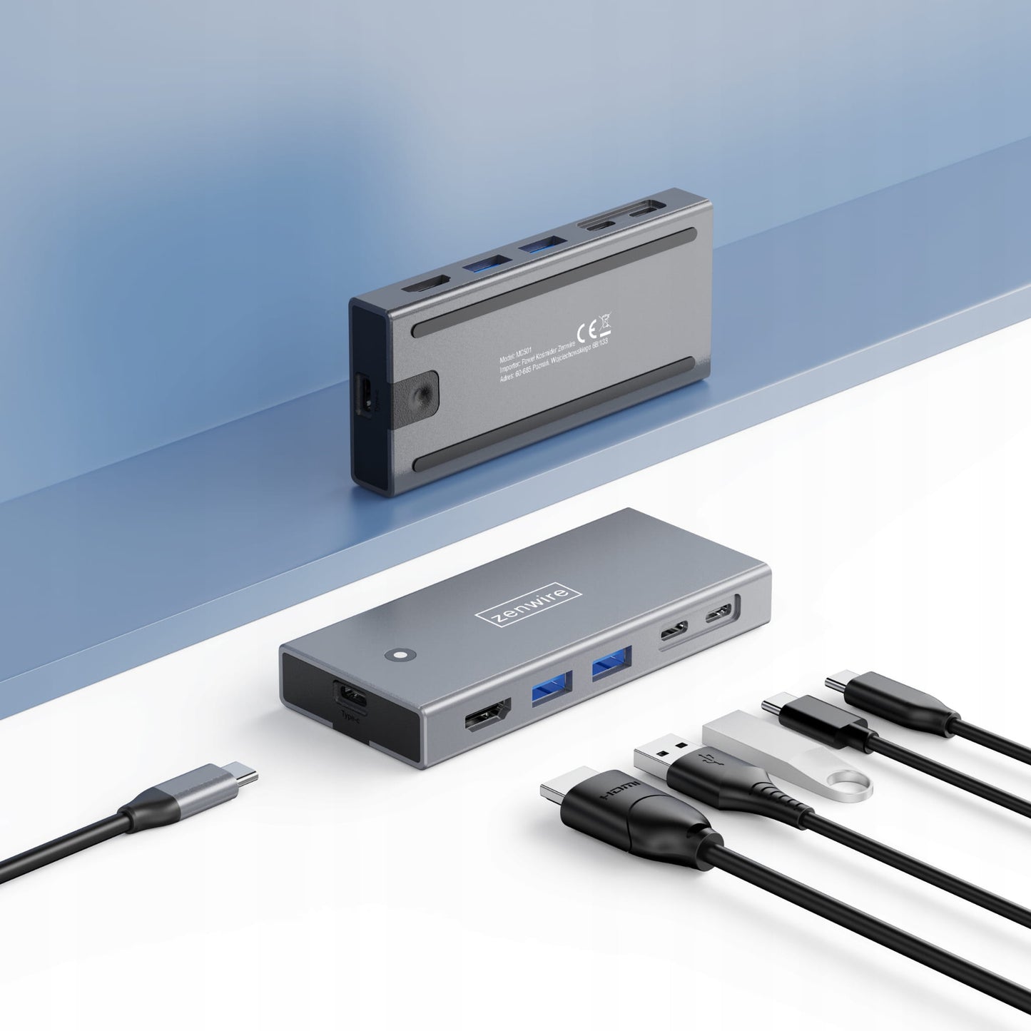 HUB Enclosure Enclosure Drive SSD M2 NVME Pcie SATA NGFF USB-C 3.2 HDMI 2.0 Adapter M.2 10GBps Power Delivery 100W Zenwire MC501