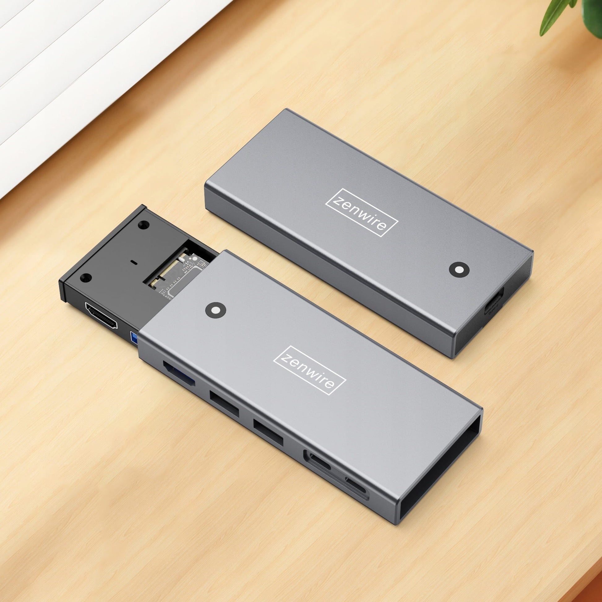 HUB Enclosure Enclosure Drive SSD M2 NVME Pcie SATA NGFF USB-C 3.2 HDMI 2.0 Adapter M.2 10GBps Power Delivery 100W Zenwire MC501