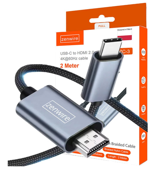 Cable USB-C 3.1 tip C HDMI 2.0 4K 60Hz MHL 2m Zenwire ZC-3
