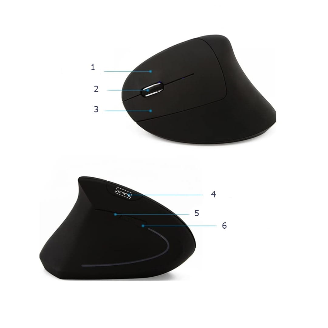 Mouse Vertical Vertical Mouse Wireless Ergonomic Zenwire G7043-B
