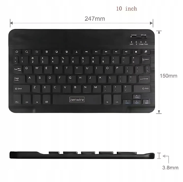 Tipkovnica 10-palčna tip C black Bluetooth WLK-620