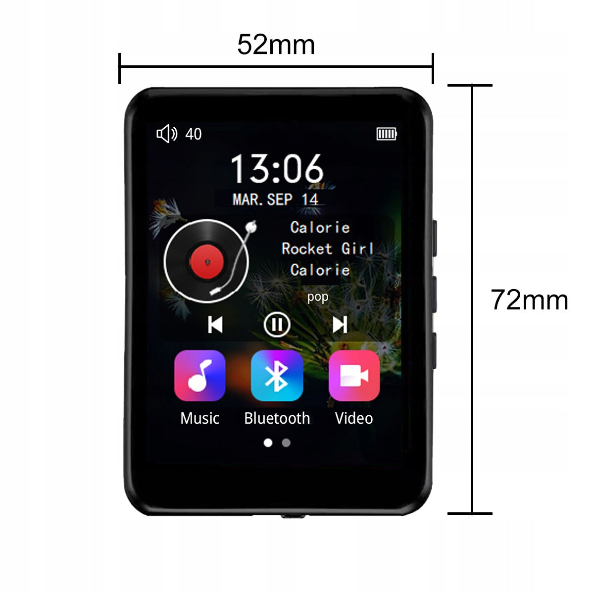 Odtwarzacz Portable MP3 MP4 Bluetooth FM Radio Voice Recorder SD Headphones 36GB Zenwire P1