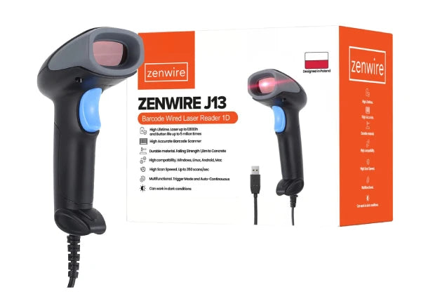 Zenwire J13 Professional žični 1D USB scanner črtne kode