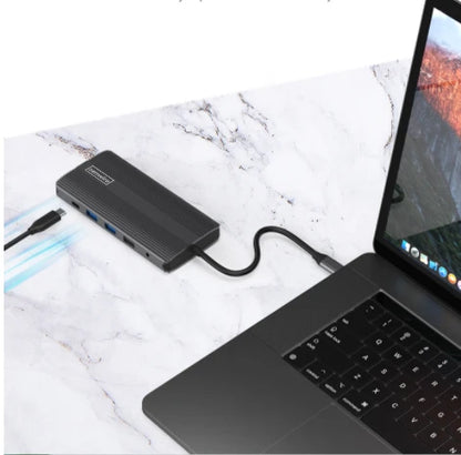 Adapter HUB 12w1 USB-C HDMI/VGA/DP/USB/Jack/SD/LAN for MacBook Pro Air M1
