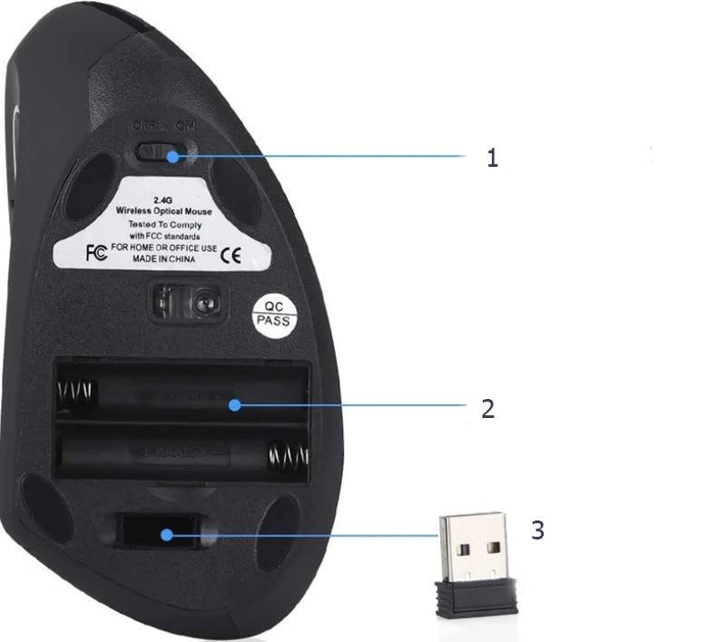 Mouse Vertical Vertical Mouse Wireless Ergonomic Zenwire G7043-B
