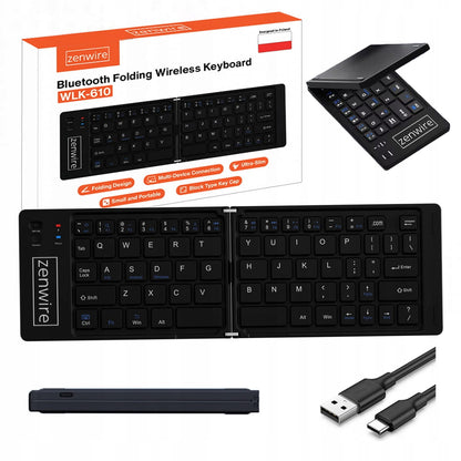 Foldable Mini Keyboard Wireless Bluetooth for Tabletu Phone USB-C Zenwire WLK-610
