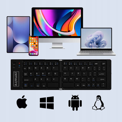Foldable Mini Keyboard Wireless Bluetooth for Tabletu Phone USB-C Zenwire WLK-610