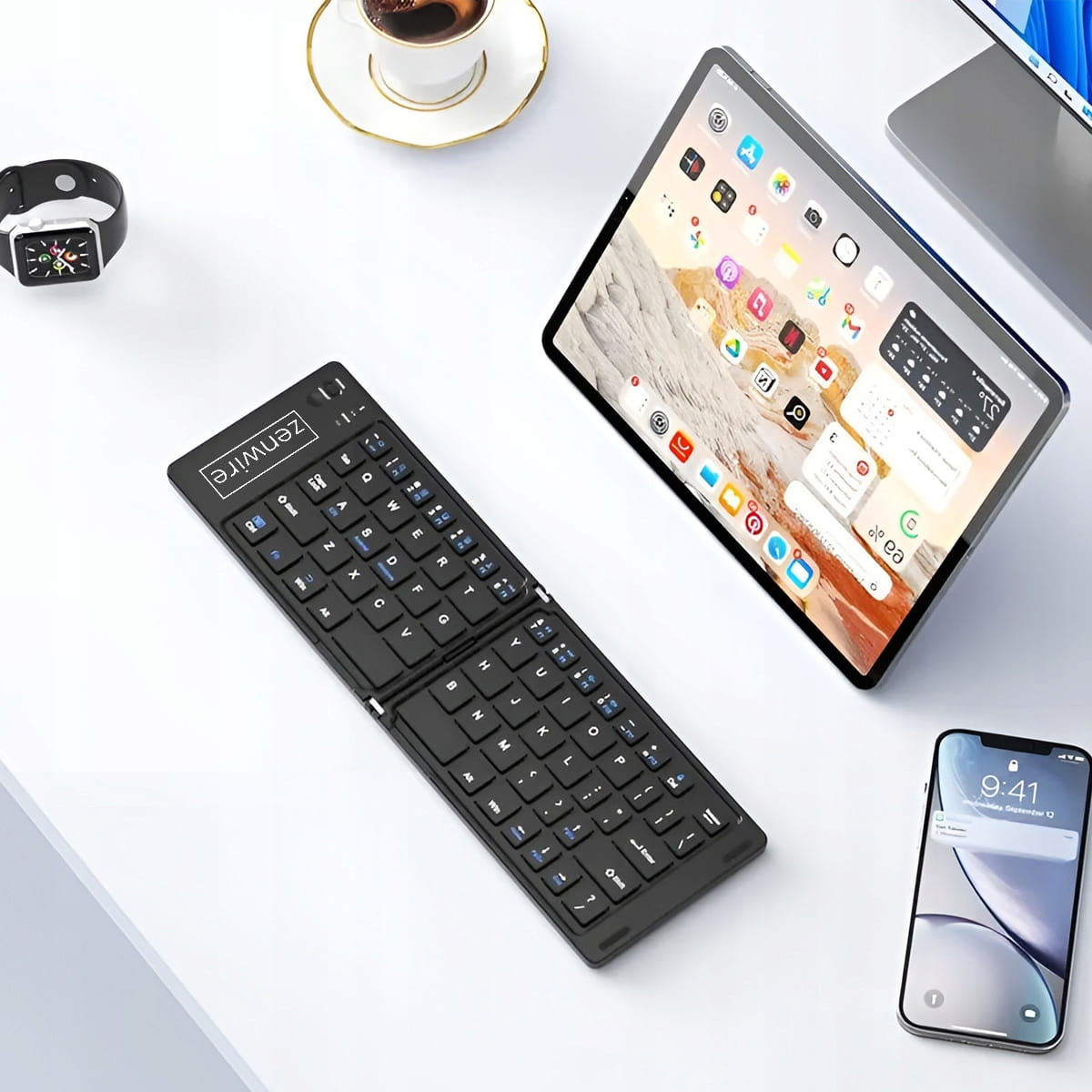 Foldable Mini Keyboard Wireless Bluetooth for Tabletu Phone USB-C Zenwire WLK-610