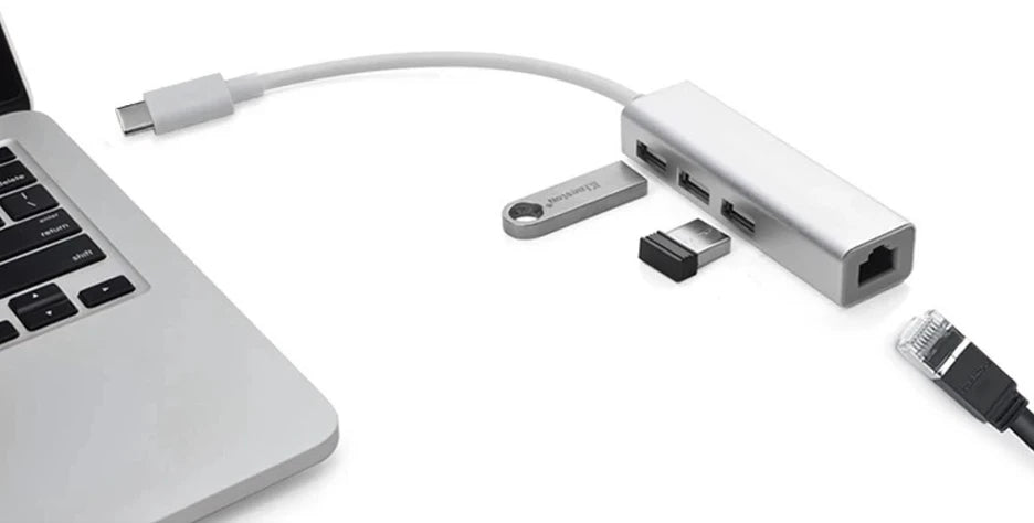 4-v-1 USB 2.0 RJ45 USb-c Ethernet SC Adapter