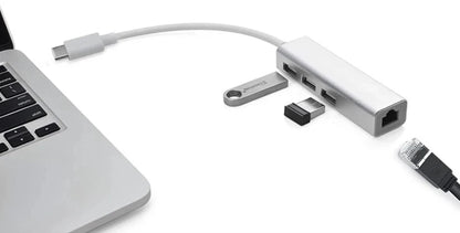 4-v-1 USB 2.0 RJ45 USb-c Ethernet SC Adapter