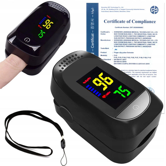 Pulse Oximeter Fingertip SpO2 Pulse Rate 24H
