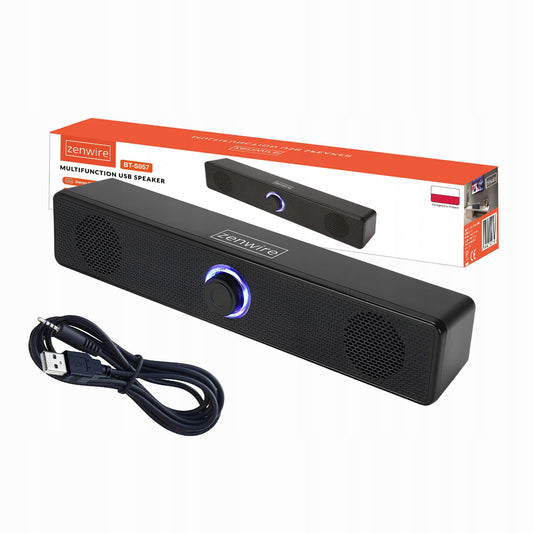 Mini Soundbar Głośniki Komputerowe 2.0 USB for Laptopa Komputera PC LED 18W Zenwire BT-S057