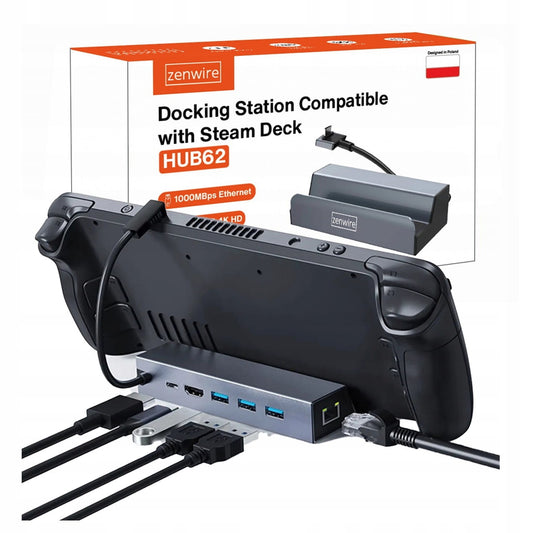 Docking Station Steam Deck DOCK ROG ALLY DEX 6w1 HUB USB-C HDMI 4K Ethernet Zenwire HUB62