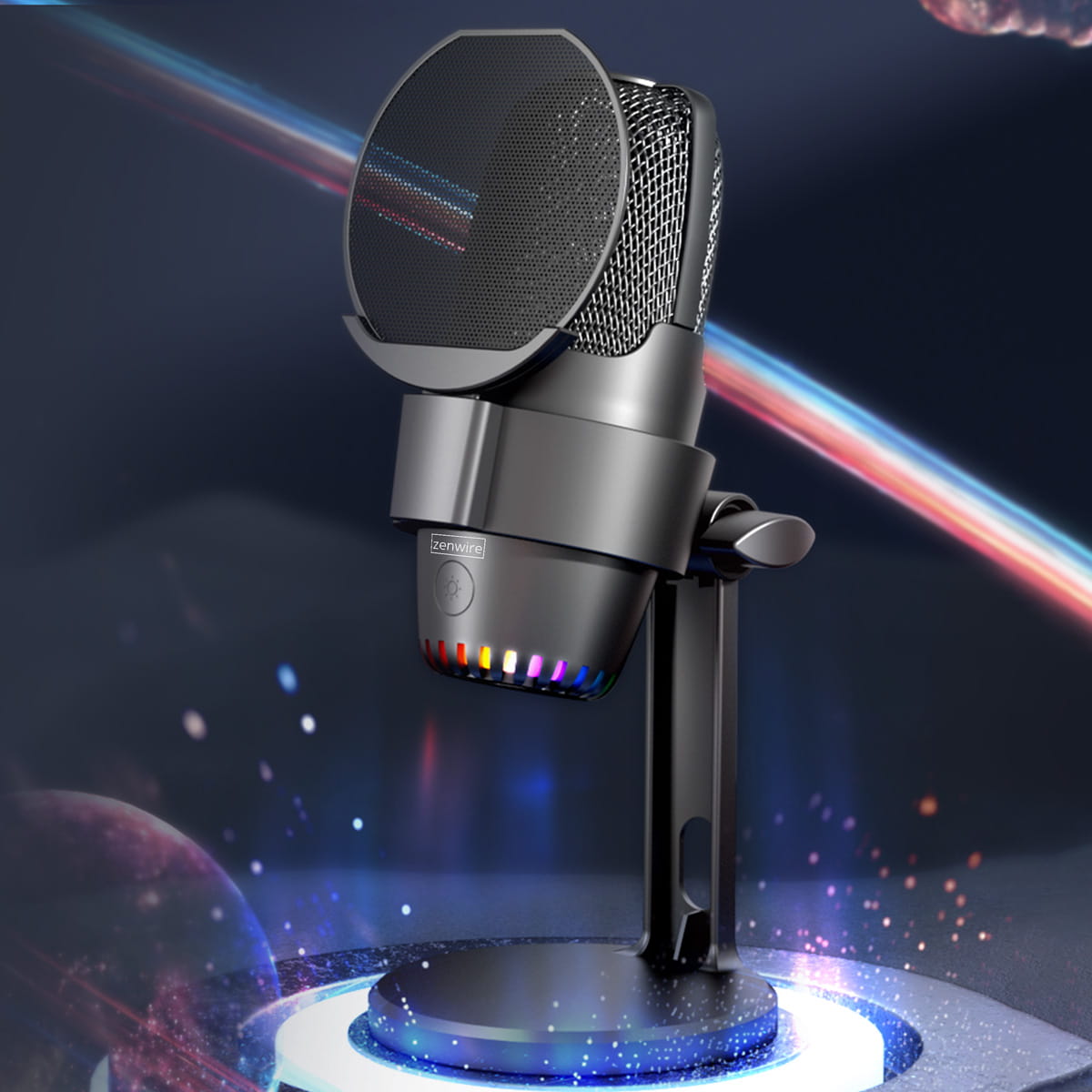 Microphone Condenser for Computer Studio Statyw Gamingowy USB-C USB 3.0 Zenwire M9