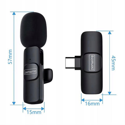 Mini Microphone Lavalier Bezprzewodowy Condenser Phone for Computer USB-C Zenwire TrueTone K1