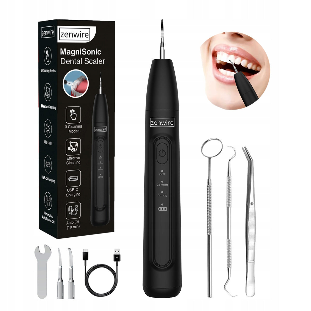 Ultrasonic Dental Scaler Tooth Tartar Removal Dental LED Zenwire J09
