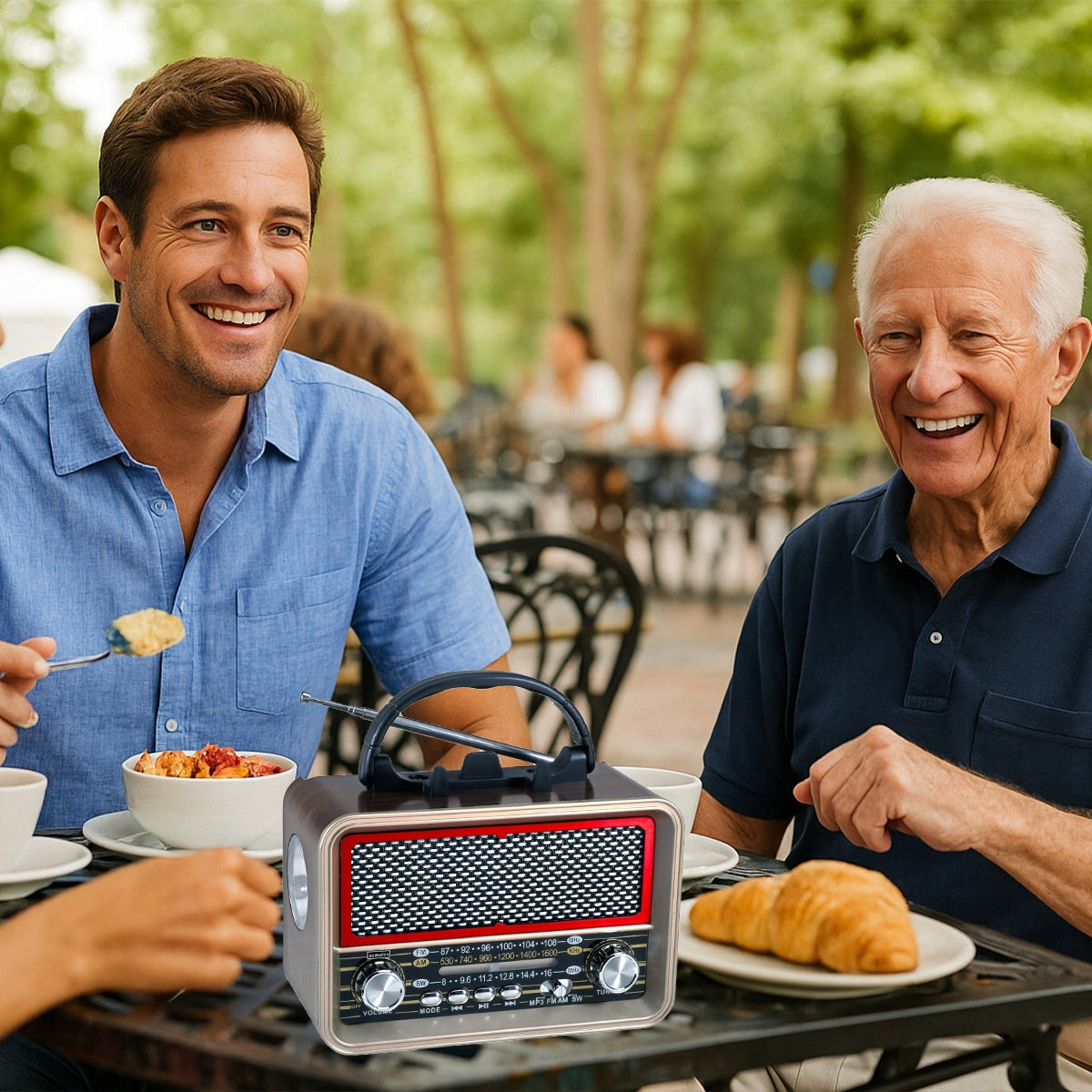 Radio Retro FM Solar Bluetooth Przenośne Battery-Powered Kitchen Antenna USB-C Zenwire BT-S060