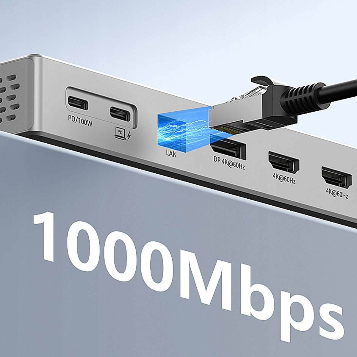 Docking Station Hub USB-C 16w1 2x HDMI 4K 60Hz Display Port 1.4 USB SD Jack Zenwire BS-HD1601