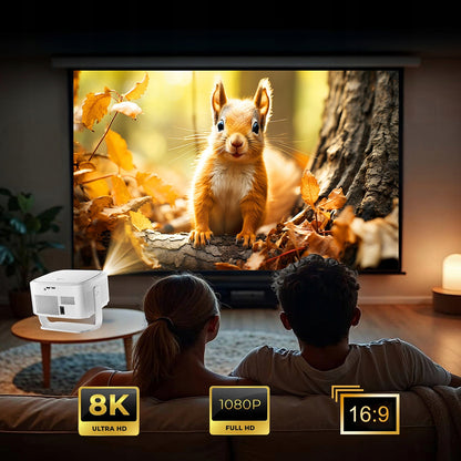 Mini Portable Projector Android 14 WiFi Full HD 4K 8K for Phone Zenwire PrimeView IMC460 Pro
