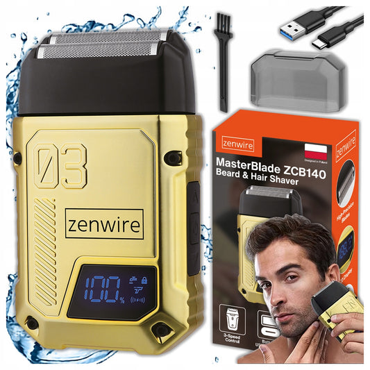 Trimmer Shaver Foliowa Męska Shaving Beard Head Hair Wireless Zenwire ZCB140
