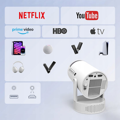 Zenwire K400 Portable Mini Android WiFi Projector Full HD Bluetooth Projector with battery