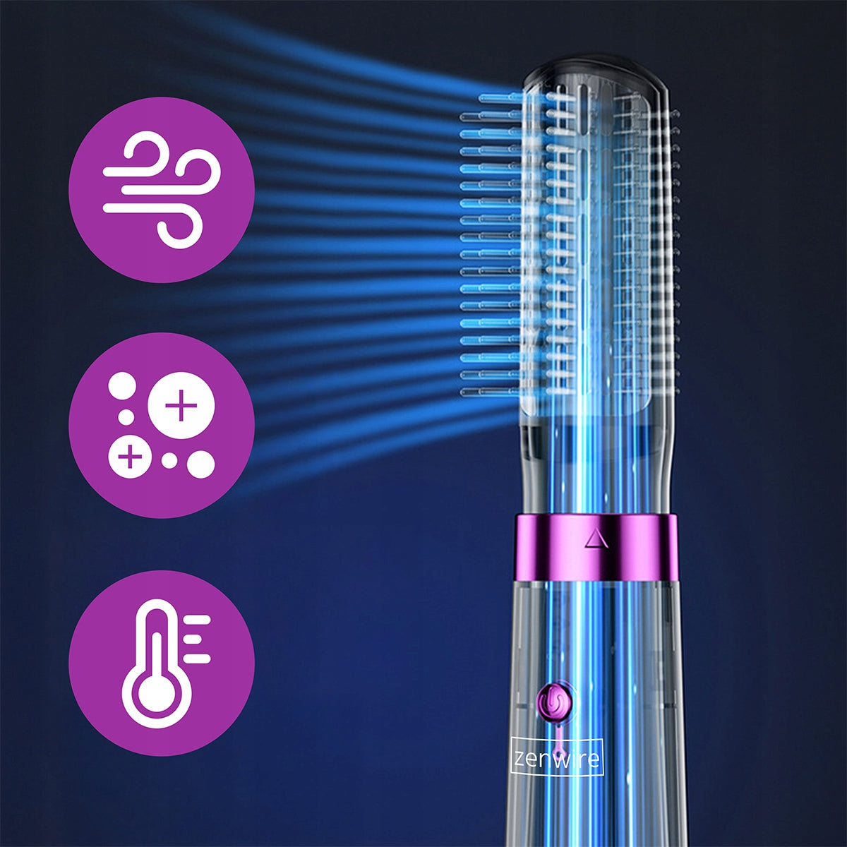5-v-1 dryer in likalnik for lase with Ionic in brush for straightening hair - powerful set ZENWIRE KS-Q7