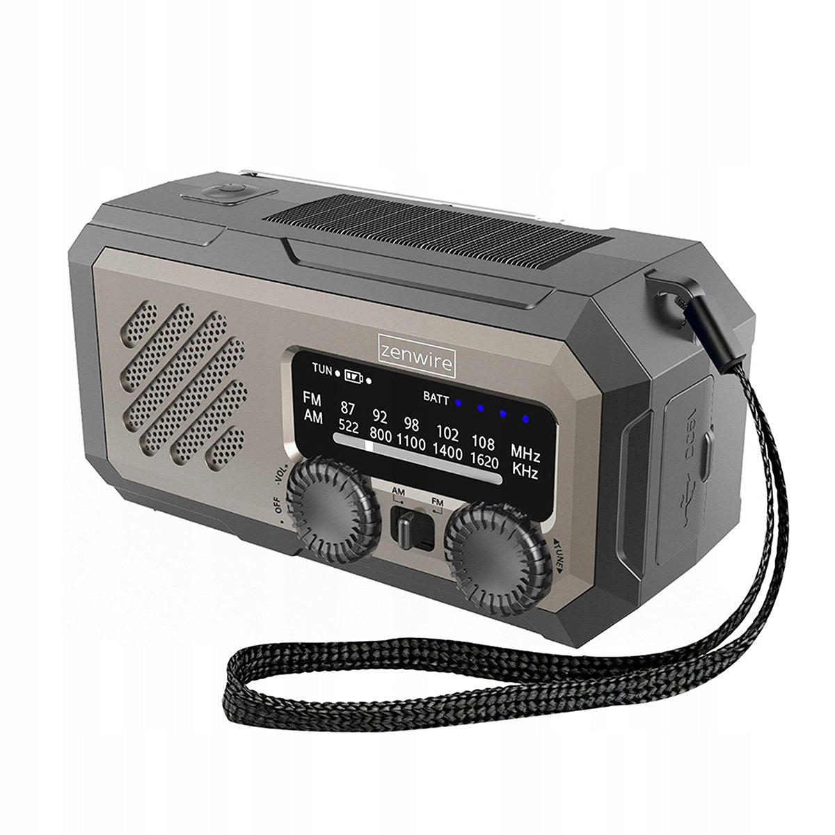 Mini Radio Przenośne Solar Awaryjne Budowlane na Korbkę Baterie Powerbank Zenwire Vibe Y2