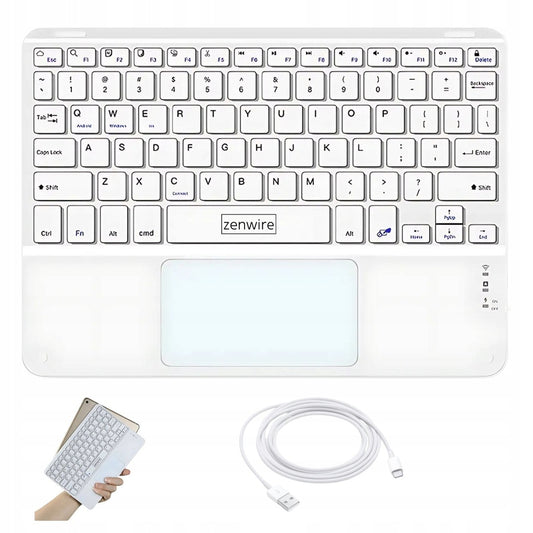 Tipkovnica bela bluetooth touchpad WLK-619