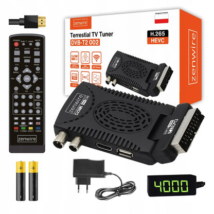 TV Tuner Decoder Satelitarny DVB-T2 HEVC H.265 WiFi Terrestrial TV Stick Zenwire DVB-T2 Zenwire 002